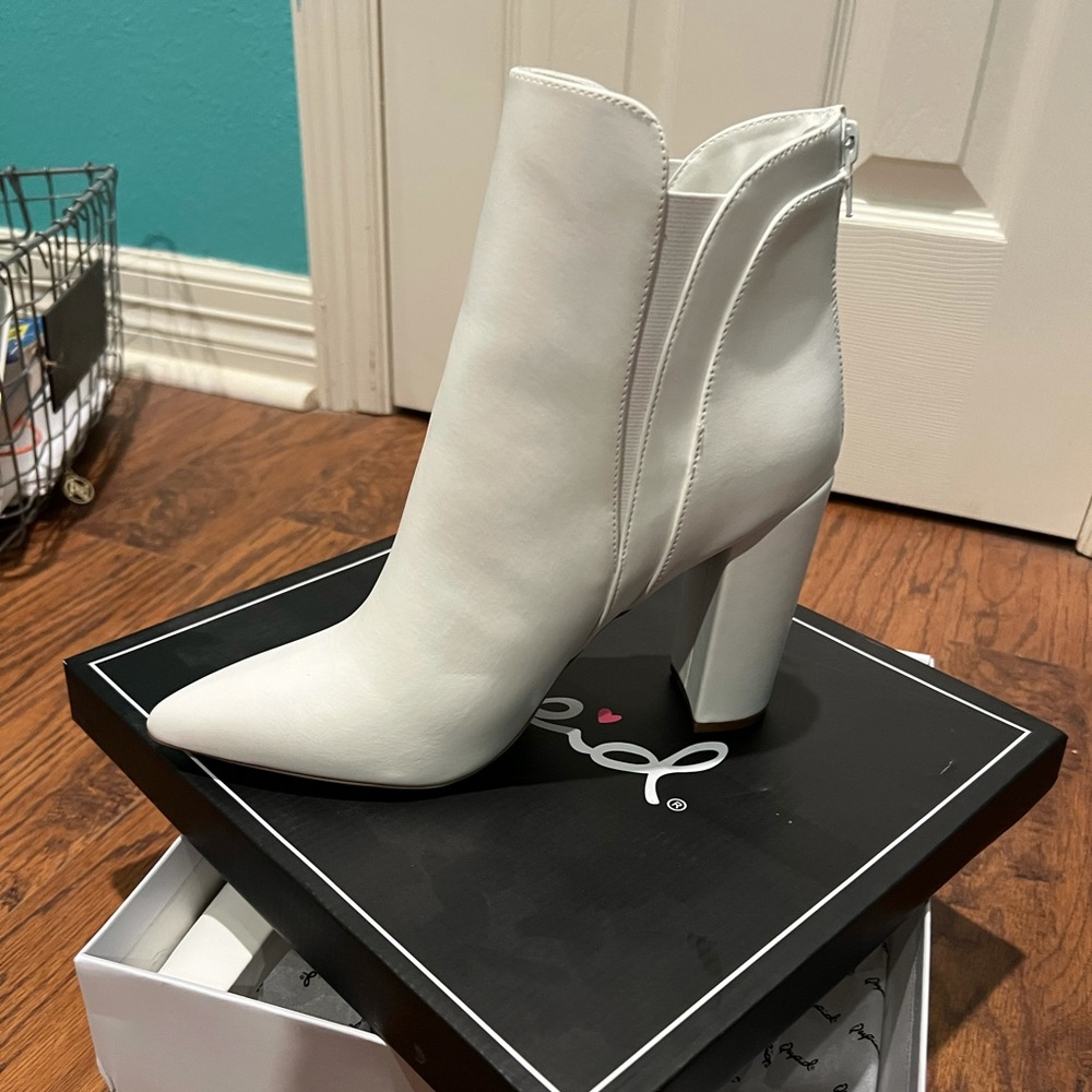 White booties size 10